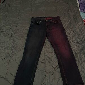 Black and Red Denim Jeans